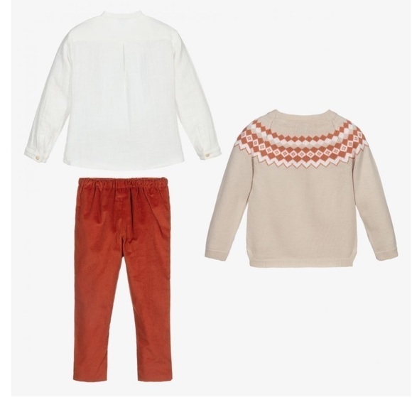 BOYS Beige & Brown Matching Set - Picture 5 of 6